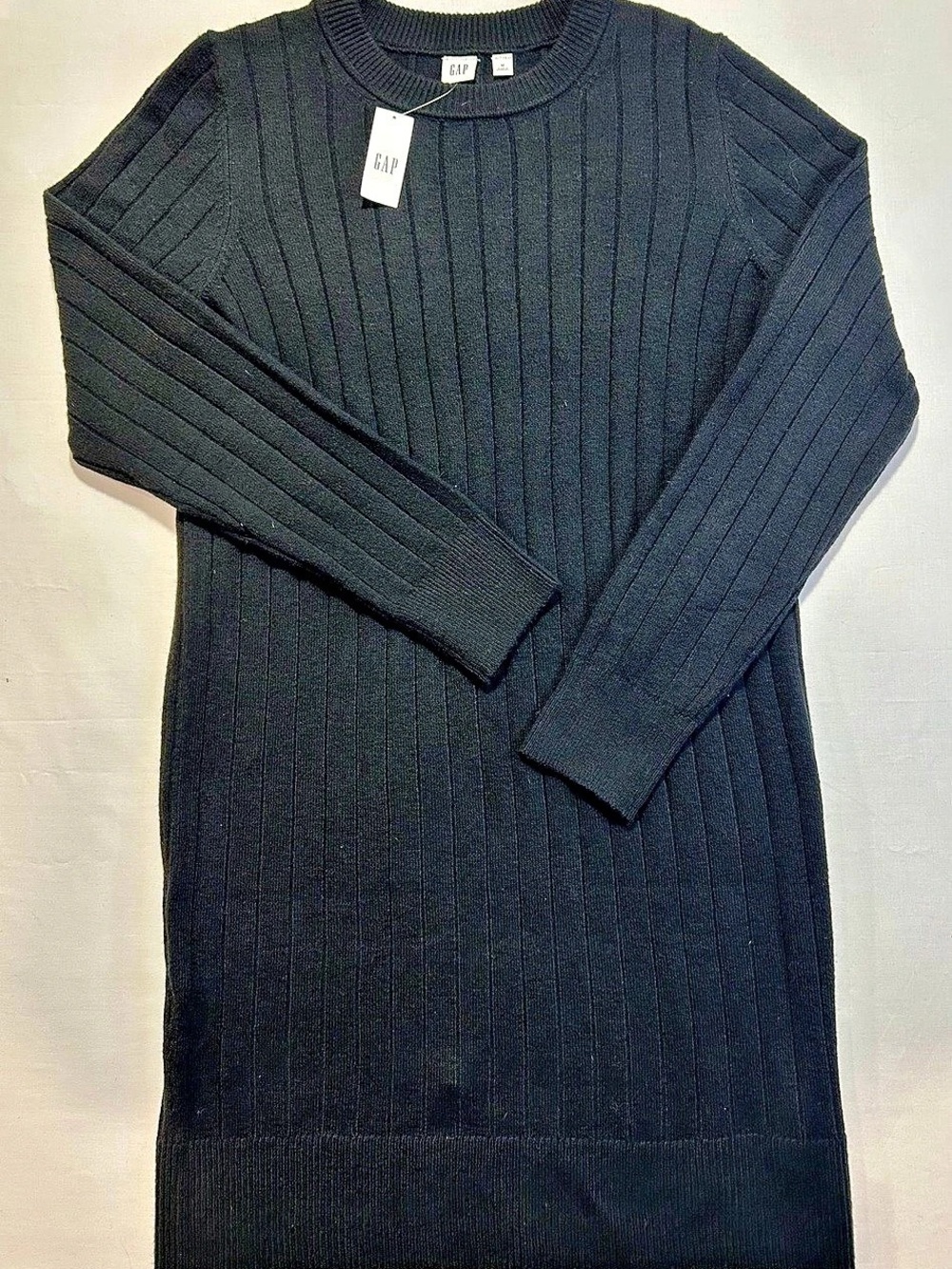 GAP Ribbed Knit Mini Dress in Black Size Medium NWT